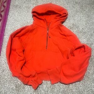 lululemon red orange half zip scuba